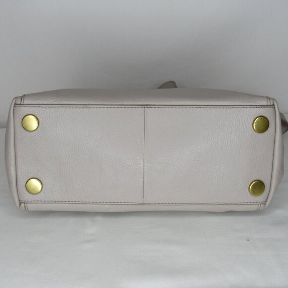Fossil Satchel in Light Gray with Gold Accents - Picture 5 of 12